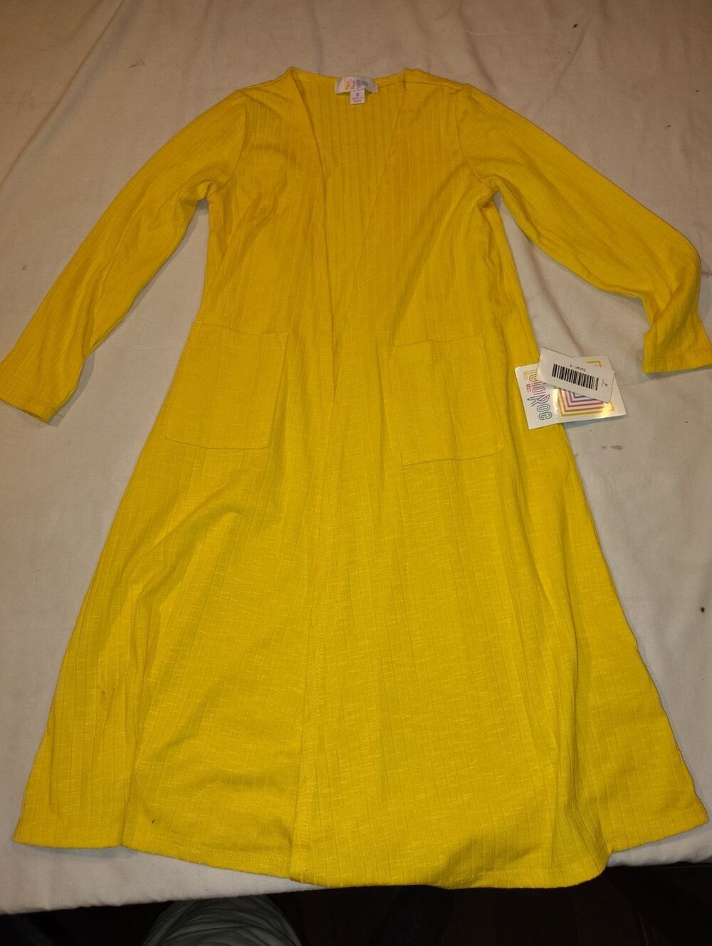 LuLaRoe Kids Sariah Duster Sweater Size 8 NWT NEW Solid Yellow